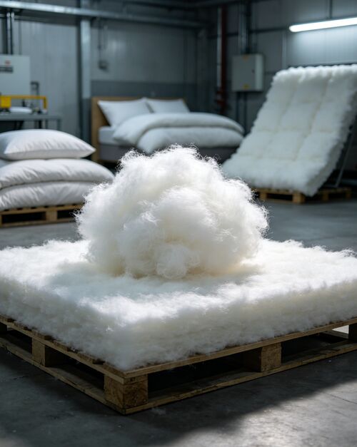 Het laatste nieuws van het bedrijf over Holle Polyester Staple Fiber vs. Laagsmeltende Polyestervezel: Voordelen van mengen, toepassingen en productiehandleiding