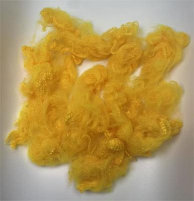 Goede prijs. Golden Yellow Highly Durable UV Protection Recycled Polyester Staple Fiber 2.5D 51mm for Versatile Applications online