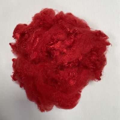 Voor textielspinnen garen maken 2.78D*38MM helderrode polyester staple fiber, hoge elastische uniforme kleurvezel