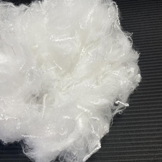 Close-up view of 1.5D×32mm imitation down fiber structure